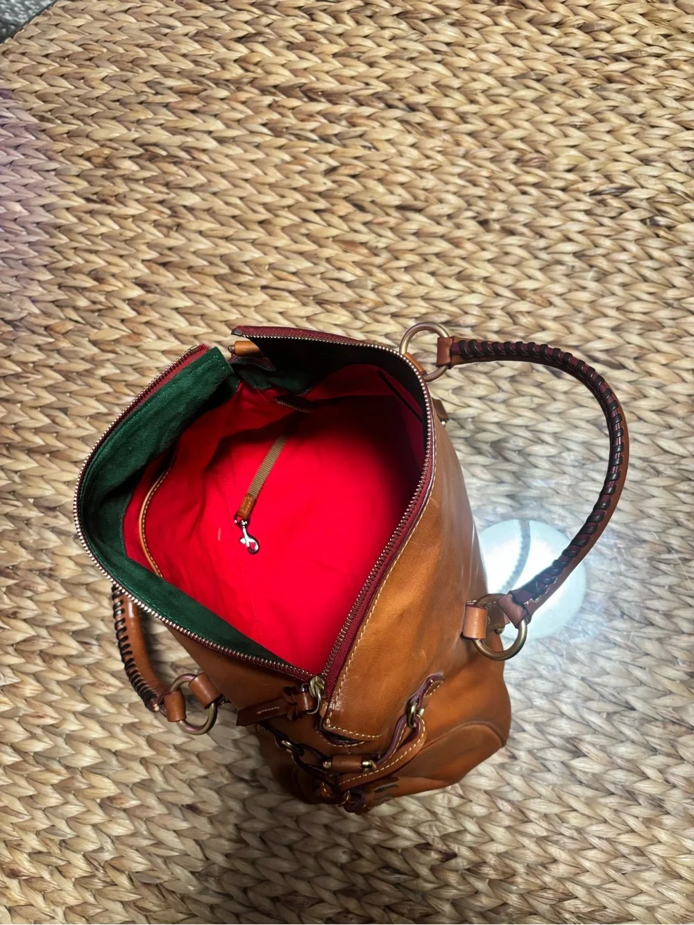 Dooney & Bourke  Leather Satchel in the color natural. The old large size.